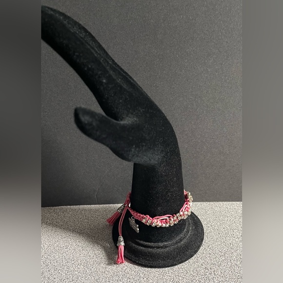 Rose Gonzales Pink Braided String Bling Bracelet - Picture 3 of 10